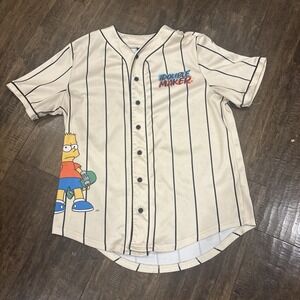 Licensed Simpsons Bart Baseball Jersey Small Y2K  90's Trouble Maker